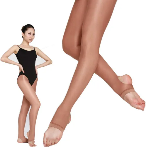 Miniatura 2 de Medias ultra transparentes para mujer, medias de nailon para mujer, estribo, ballet, danza, brillo