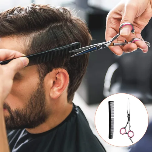Miniatura 6 de Sirabe Juego de 9 tijeras de corte de pelo, tijeras de adelgazamiento profesional, tijeras de corte de pelo, tijeras texturizantes para peluquería