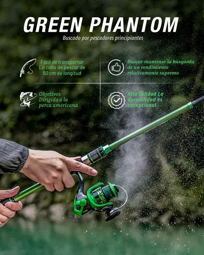 Miniatura 6 de Ghosthorn Fishing Rod and Reel Combo Graphite Telescoping Fishing Pole Portable Travel Kit with Carrier Bag for Freshwater Saltwater Paquete de 2