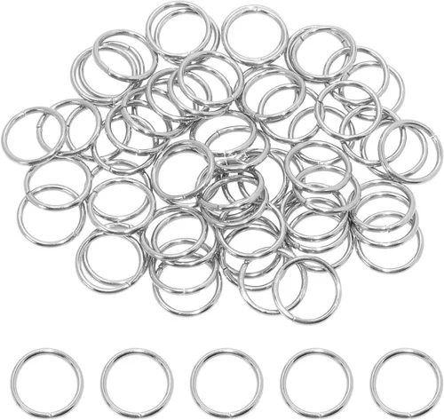 Miniatura 8 de Shapenty Anillos abiertos de acero inoxidable, conectores gruesos y divididos para llavero, collar, pulsera, aretes, colgante, joyería, hallazgo