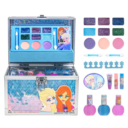 Miniatura 10 de Set de belleza de estuche de tren Barbie, kit de maquillaje para niñas, juego de maquillaje lavable real, maquillaje de juego, regalo de fiesta