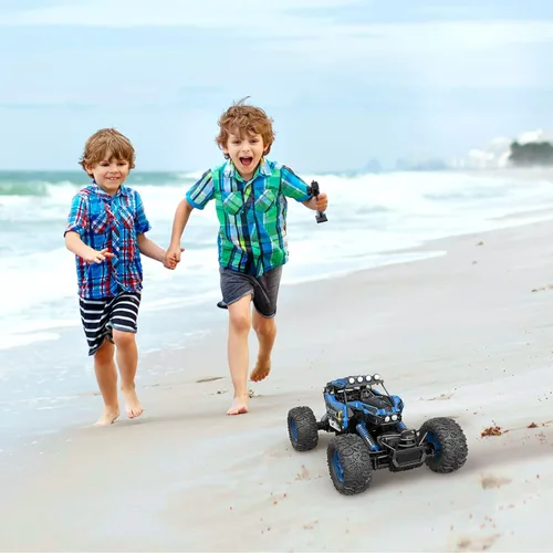 Miniatura 9 de CROBOLL 1:12 Coche grande de control remoto para niños con función de elevación, camiones monstruo eléctricos RC 4X4 todoterreno de 4WD, juguetes