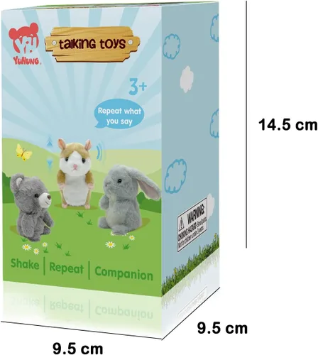 Miniatura 6 de YH YUHUNG - Hámster parlante interactivo que repite lo que dices, imita tu voz con tono agudo y asintiendo con la cabeza, peluche suave y duradero
