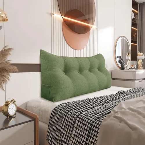 Miniatura 20 de Almohada de cuña pequeña para cabecero; almohada para leer, para sentarse en la cama, almohada triangular de respaldo para adultos, almohada