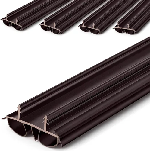 Miniatura 9 de Pushglossy 1 pieza de 36" de barrido de puerta de doble burbuja con muesca de 1-3/4" de ancho, sello de burlete de vinilo para puertas exteriores