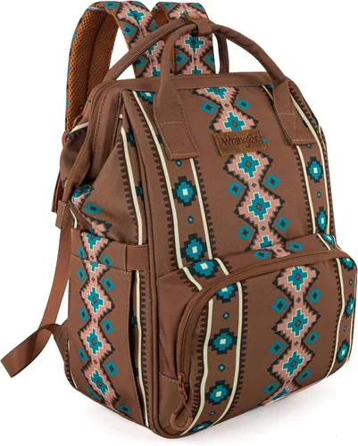 Miniatura 16 de Montana West Wrangler Pañalera Mochila Western Bolsa de bebé, Tamaño único, Estándar Azteca-bronceado