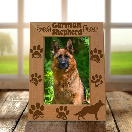 Miniatura 4 de KATE POSH Marco de fotos Best German Shepherd Ever, regalos para amantes de los perros, regalos para cachorros, regalos conmemorativos, marco
