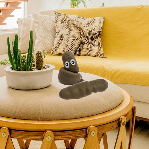 Miniatura 6 de Paquete de 3 Juguetes Novedosos Divertidos Elásticos Sensoriales para Aliviar el Estrés con Forma de Caca, Broma Engañosa Fidget para Ansiedad