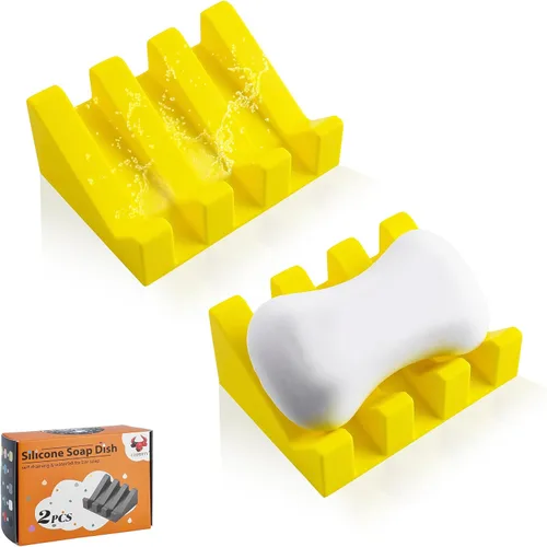 Miniatura 57 de Jabonera Autodrenante con Soporte, Jabonera de Silicona, para Baño, Cocina, Esponjas, Puede Extender la Vida del Jabón, Mantiene las Barras de Jabón