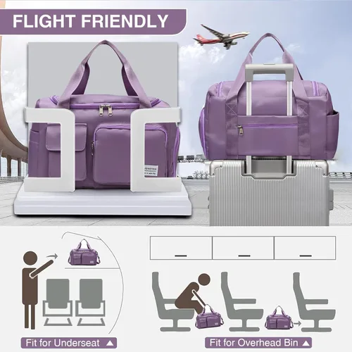 Miniatura 207 de Pequeña bolsa de gimnasio para mujer, bolsa de viaje con compartimento para zapatos