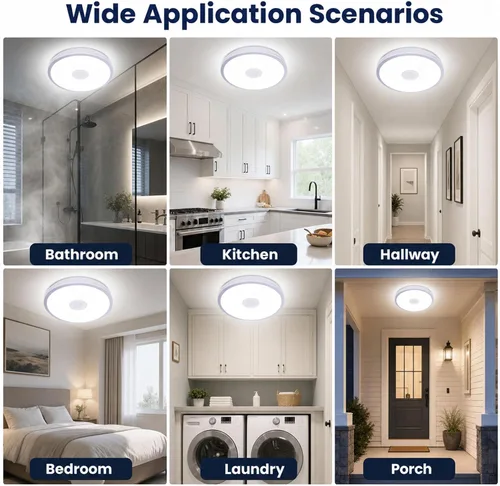 Miniatura 3 de Lámpara de techo impermeable mejorada con música LED con altavoz Bluetooth, certificado FCC UL1598, luz cambiante de color de 18 W con control