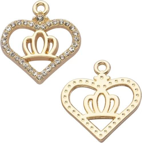 Miniatura 3 de Paquete de 20 dijes de diamantes de imitación chapados en oro, accesorios de cristal para collares, pulseras, joyería, manualidades, bricolaje