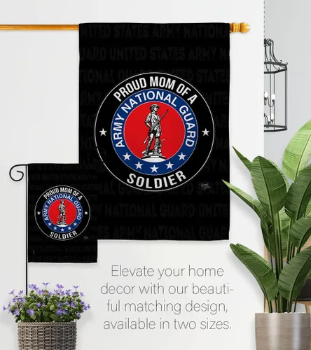 Miniatura 8 de Bandera de jardín con texto en inglés «Army Proud Mom Soldier» – Guardia Nacional de las Fuerzas Armadas ANG veterano militar estadounidense