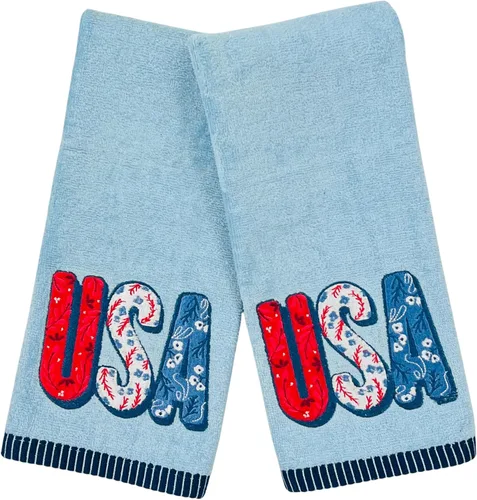 Miniatura 24 de Serafina Home Toallas de mano náuticas para huéspedes: Coastal Love Anchors The Soul, 2 piezas suaves y absorbentes