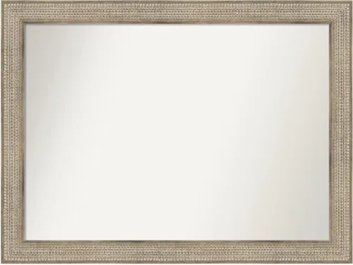 Miniatura 403 de Amanti Art Espejo de baño plateado para sobre fregadero, 26 x 26 pulgadas, espejo cuadrado de níquel pulido, marco de madera tradicional mediano, se