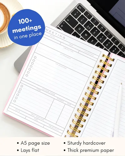 Miniatura 7 de Cuaderno de reuniones Lamare para la organización del trabajo – Cuaderno de trabajo perfecto para tomar notas y planificador de reuniones