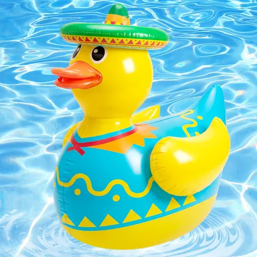 Miniatura 16 de Hungdao 2 piezas de pato inflable gigante de 5 pies, enorme pato de goma, flotador inflable grande para piscina para adultos, verano, playa, Bonito