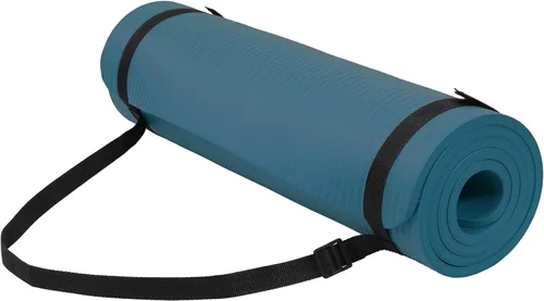 Miniatura 17 de Fitvids Tapete de yoga de 1/2 pulgada, extra grueso, de alta densidad, antidesgarros, con correa de transporte, adecuado para varios ejercicios