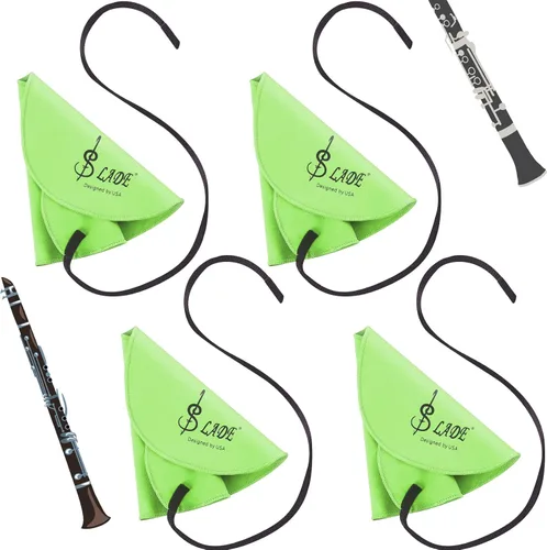 Miniatura 14 de Yinder 4 Piezas Paño de Limpieza para Clarinete Paño de Limpieza para Tubo Interior Adecuado para Flauta, Piccolo, Saxofón, Sax (Rojo)