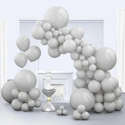 Miniatura 25 de Globos color beige, 150 unidades de diferentes tamaños, paquete de globos de 18 pulgadas, 12 pulgadas, 10 pulgadas, 5 pulgadas, color marfil crema