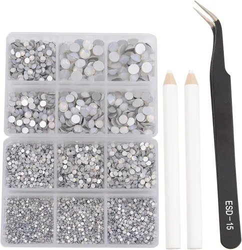 Miniatura 102 de NCB 288 diamantes de imitación de cristal redondos para arte de uñas, con parte trasera plana, para hacer accesorios de bricolaje, zapatos, ropa