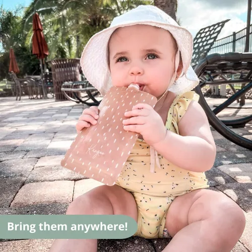 Miniatura 9 de Bolsas reutilizables para alimentos para bebés, almacenamiento de alimentos, niños pequeños y niños, puré de manzana, licuados de frutas, yogur