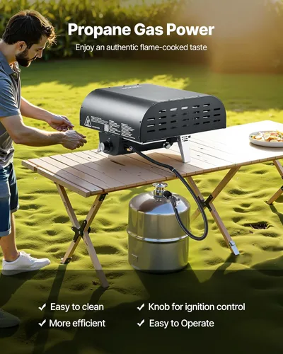 Miniatura 3 de VEVOR Horno de Pizza de Propano para Exteriores, Hornos de Pizza de Gas Propano de Rotación Automática de 12 pulgadas, Cocinador de Pizza Portátil