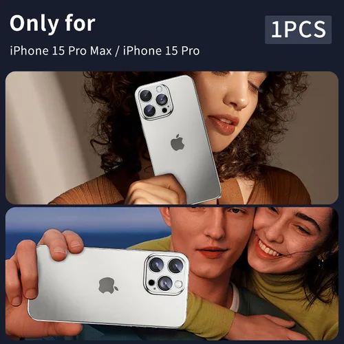 Miniatura 6 de Protector de lente de cámara para iPhone 15 Pro/iPhone 15 Pro Max, cubierta de cámara de aleación de metal con accesorios de protector de pantalla