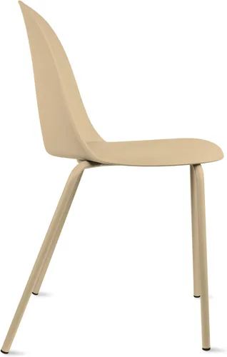 Miniatura 5 de 2xhome Silla de comedor moderna apilable sin brazos Asiento de plástico con patas de metal Uso en interiores o exteriores Patio de cocina