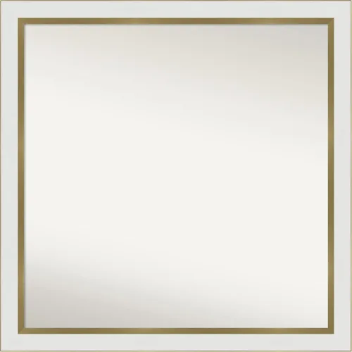 Miniatura 62 de Amanti Art Espejo de baño blanco para sobre el fregadero, 30 x 35 pulgadas, espejo de tocador rectangular estrecho de Eva de oro blanco, marco