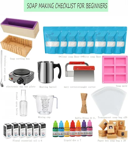 Miniatura 2 de HSHIN Kit de fabricación de jabón para hacer jabón, kit de fabricación de jabón DIY incluye derretidor de jabón, base de jabón de 4 libras