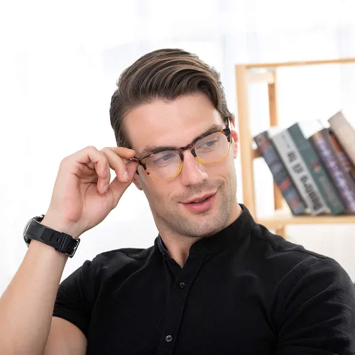 Miniatura 9 de Gafas de lectura K Kenzhou para el ordenador, con bloqueo de luz azul, gafas ligeras para mujer, paquete de 2 unidades (negro/amarillo)