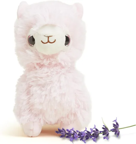 warmies Animales de Peluche Junior Aptos para Microondas y con Peso, Llama Rosa - Peluche Térmico para Calidez y Comodidad - Lindos Juguetes de