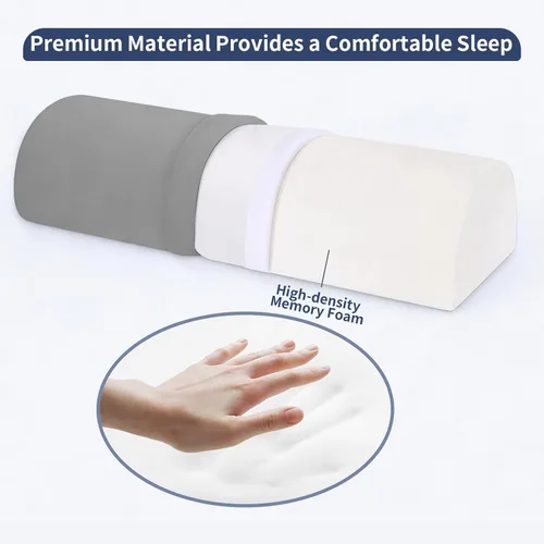 Miniatura 7 de Almohada debajo de la rodilla para dormir de espalda, almohada de media luna para piernas, almohada de espuma viscoelástica para dormir de espalda