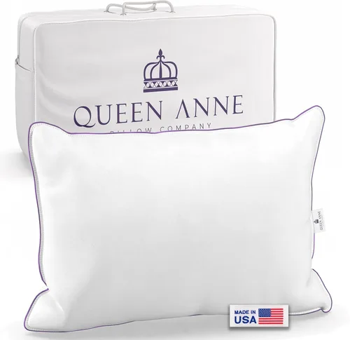 Miniatura 9 de Queen Anne 25% Down + 75% Feather Luxury Pillow - Goose and Duck Down Feather Blend Pillow for Sleeping - Back, Side, Stomach Sleepers
