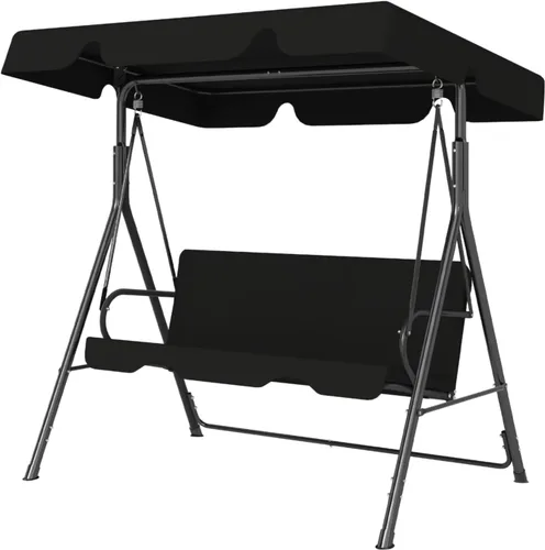 Miniatura 10 de Murago - Silla de columpio para patio al aire libre con dosel ajustable, columpio para patio al aire libre con soporte resistente para 3 personas