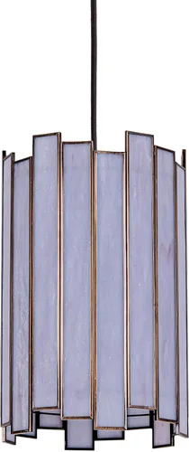 Miniatura 10 de Tiffany - Lámpara colgante cilíndrica de latón de 7 pulgadas con vitrales para vestíbulo, entrada, dormitorio, comedor, escalera (azul profundo)