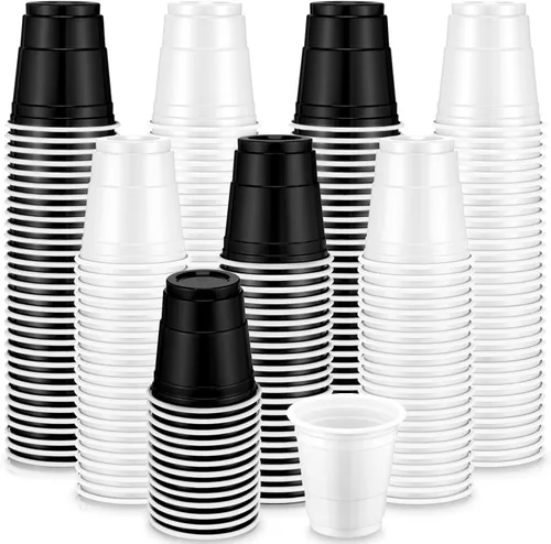 Miniatura 7 de Dandat Paquete de 200 vasos de plástico de 2 onzas, vasos de plástico desechables para barbacoa, fiesta de Navidad, degustaciones, muestras