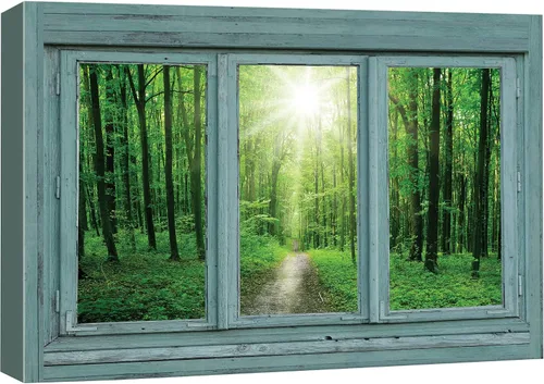 Miniatura 27 de Cuadro decorativo con diseño de ventana moderna blanca con vista, de la marca Wall26®