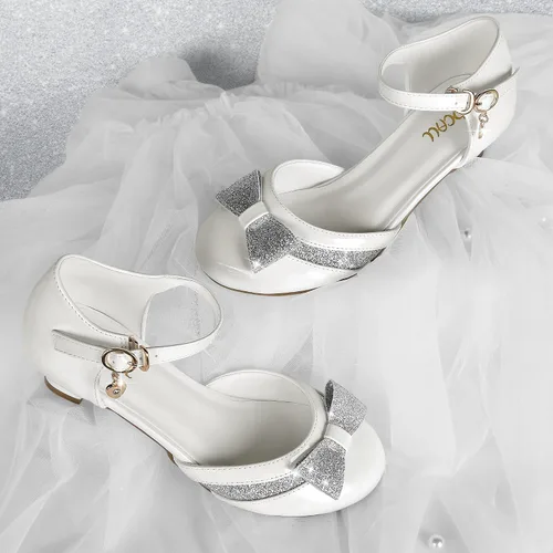 Miniatura 5 de Zapatos de vestir para niñas, sandalias de tacón alto de piel sintética, perfectas para bodas, fiestas, eventos en la iglesia, escuela y ocasiones