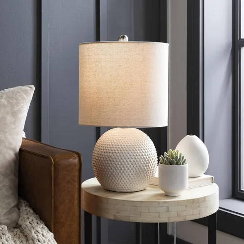 BoutiqueRugs Manaloal - Lámpara de mesita de noche de cerámica con puntos boho para mesita de noche de dormitorio, iluminación lateral lateral para