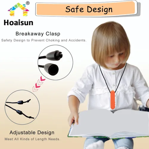 Miniatura 5 de Collares Masticables para Niños Sensoriales, Paquete de 8 Collares Masticables Sensoriales para Niños con Autismo, TDAH, TEP, Mordidas, Collar