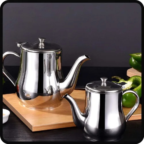 Miniatura 9 de Olla de filtro de aceite de acero inoxidable con colador, olla de aceite de acero inoxidable con colador y boquilla, jarra de aceite de filtro