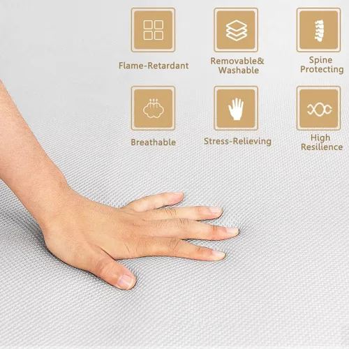Miniatura 4 de KOMFOTT Colchón de espuma triple plegable de 4 pulgadas, tamaño individual XL con funda extraíble, convertible portátil para sofá, cama, suelo, Gris
