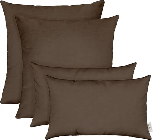 Miniatura 51 de RSH DECOR: Sunbrella Juego de 4 almohadas lumbares y cuadradas 20 x 12 pulgadas y 17 x 17 pulgadas Tela resistente al agua y a la decoloración