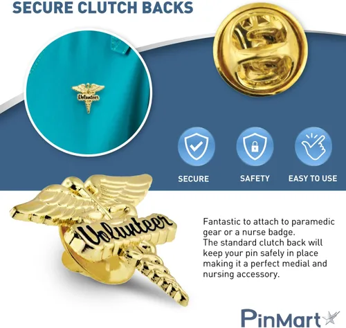 Miniatura 4 de PinMart s Caduceus - Pin de solapa esmaltado para enfermería, insignia ideal para CNA, accesorios de asistente médico, insignia de enfermera