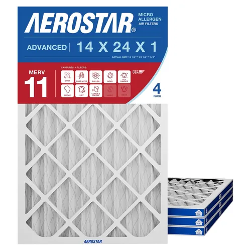 Miniatura 9 de Aerostar MERV 8 14 x 24 x 1 – 4 unidades – Filtros plisados para HVAC, horno y aire acondicionado – Elimina el polvo, la pelusa, el moho y el polen
