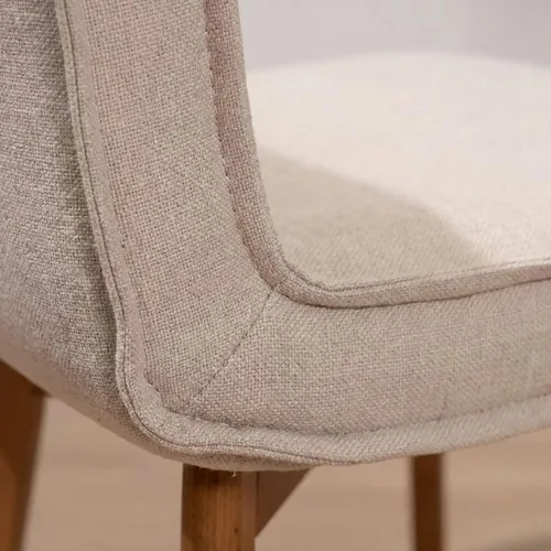 Miniatura 6 de MELAGIO Tura - Juego de 2 sillas de comedor tapizadas, patas de madera con acabado de nogal, tela de rendimiento, fácil montaje, para comedor, sala