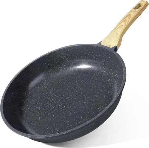 GiPP Sartén antiadherente de cerámica - sartén de 10 pulgadas saludable, antiadherente, no tóxica, compatible con inducción, sartén de tortilla, Gris