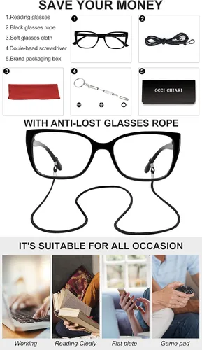 Miniatura 6 de OCCI CHIARI Gafas de lectura con bloqueo de luz azul para mujer Negro